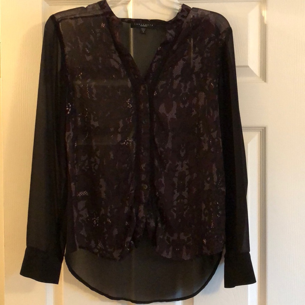Sanctuary printed sheer blouse